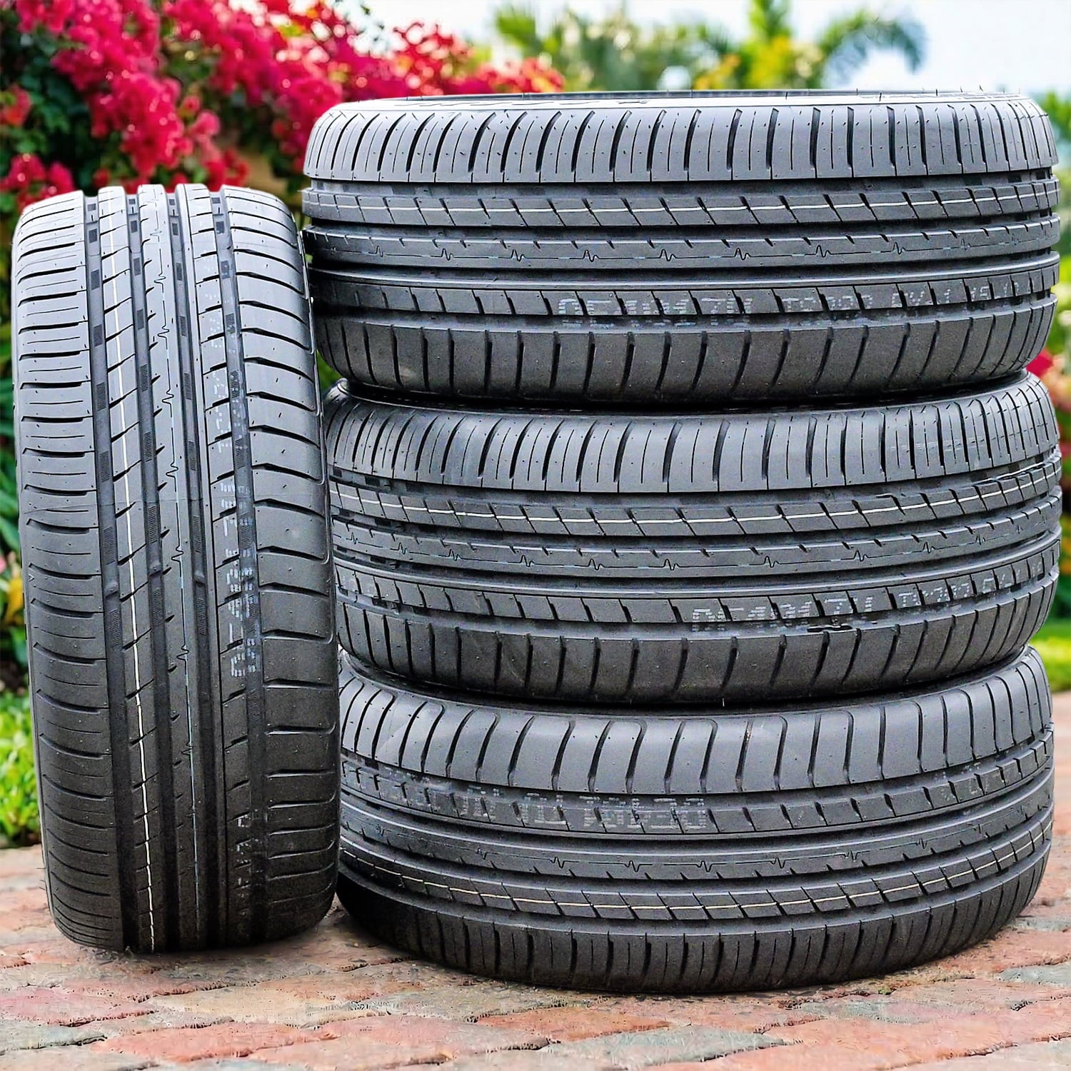 Pair of 2 (TWO) Cosmo MuchoMacho 245/40R17 ZR 95W XL A/S High Performance All Season Tires Fits: 1990-92 Ferrari F40 Base