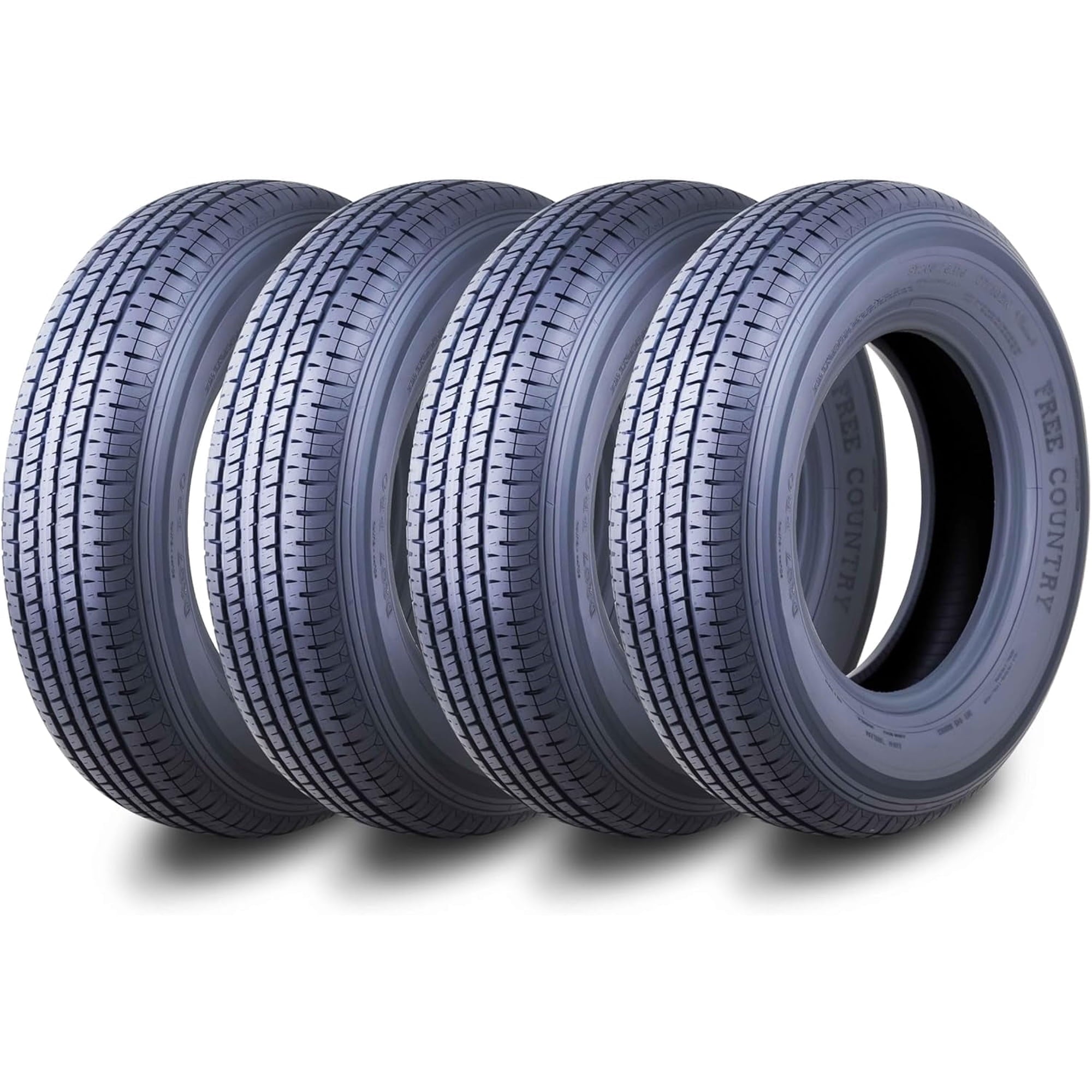 Free Country ST 205/75R15 8 Ply /Load Range D w/Scuff Guard Trailer Tires, Set of 4