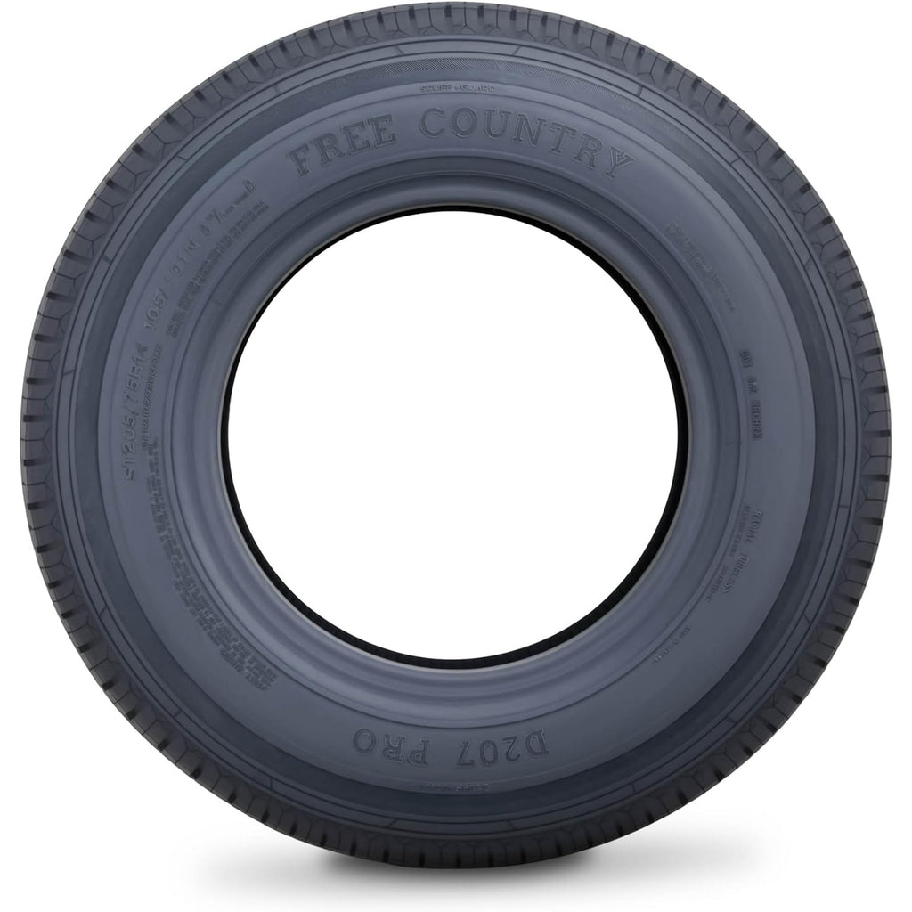 Free Country Premium ST 205/75R14 8PR Load Range D Steel Belted Radial w/Scuff Guard Trailer Tires, Set of 4