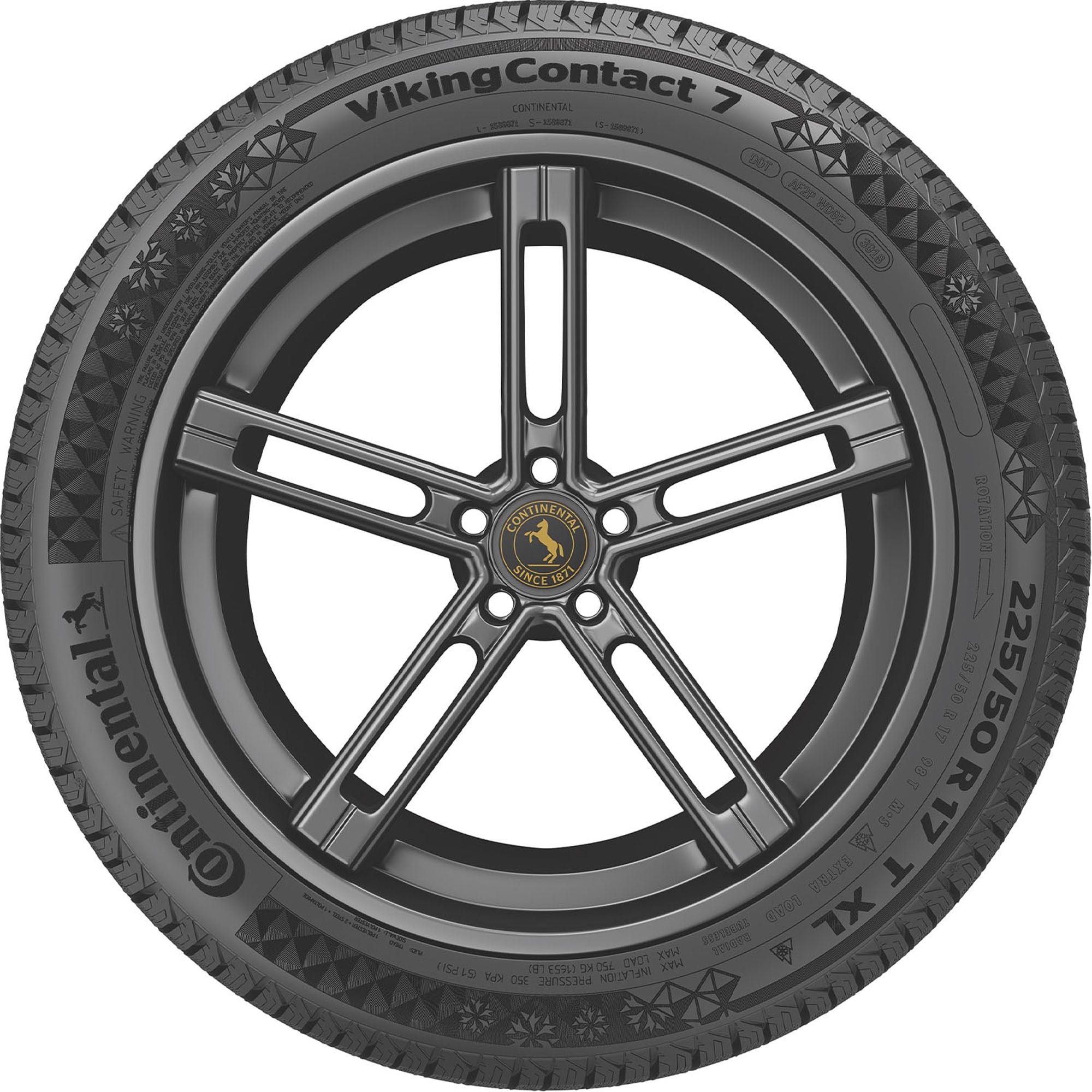 Set of 4 Continental VikingContact 7 185/60R15 88T XL Tires Fits: 2004-06 Scion xB Base, 2004-06 Scion xA Base