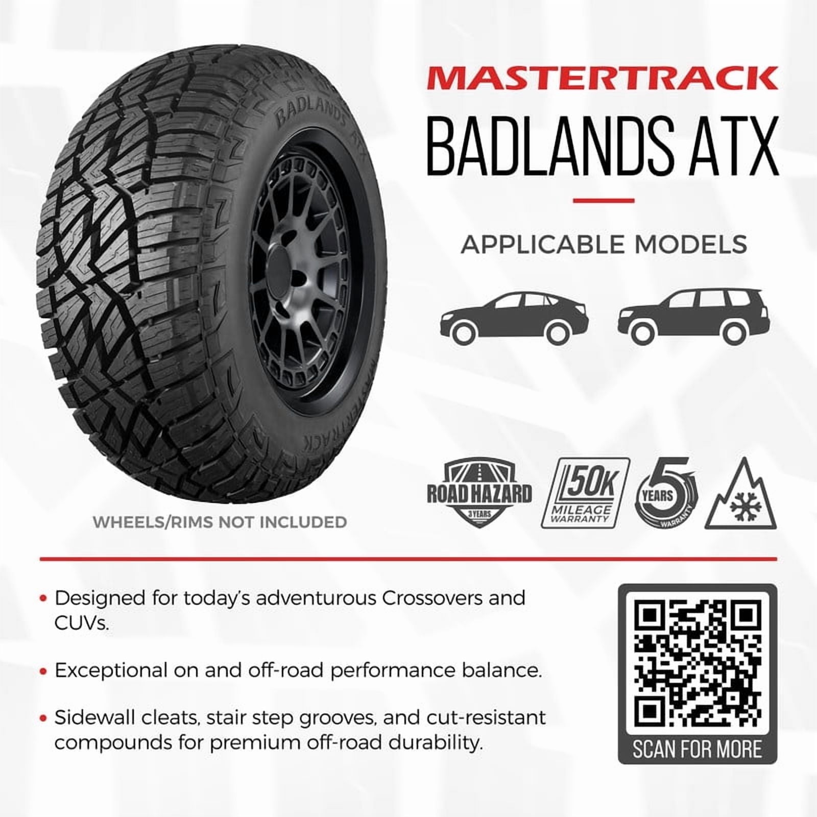 Mastertrack Badlands ATX 225/65R17 102H All Terrain SUV/CUV Tire