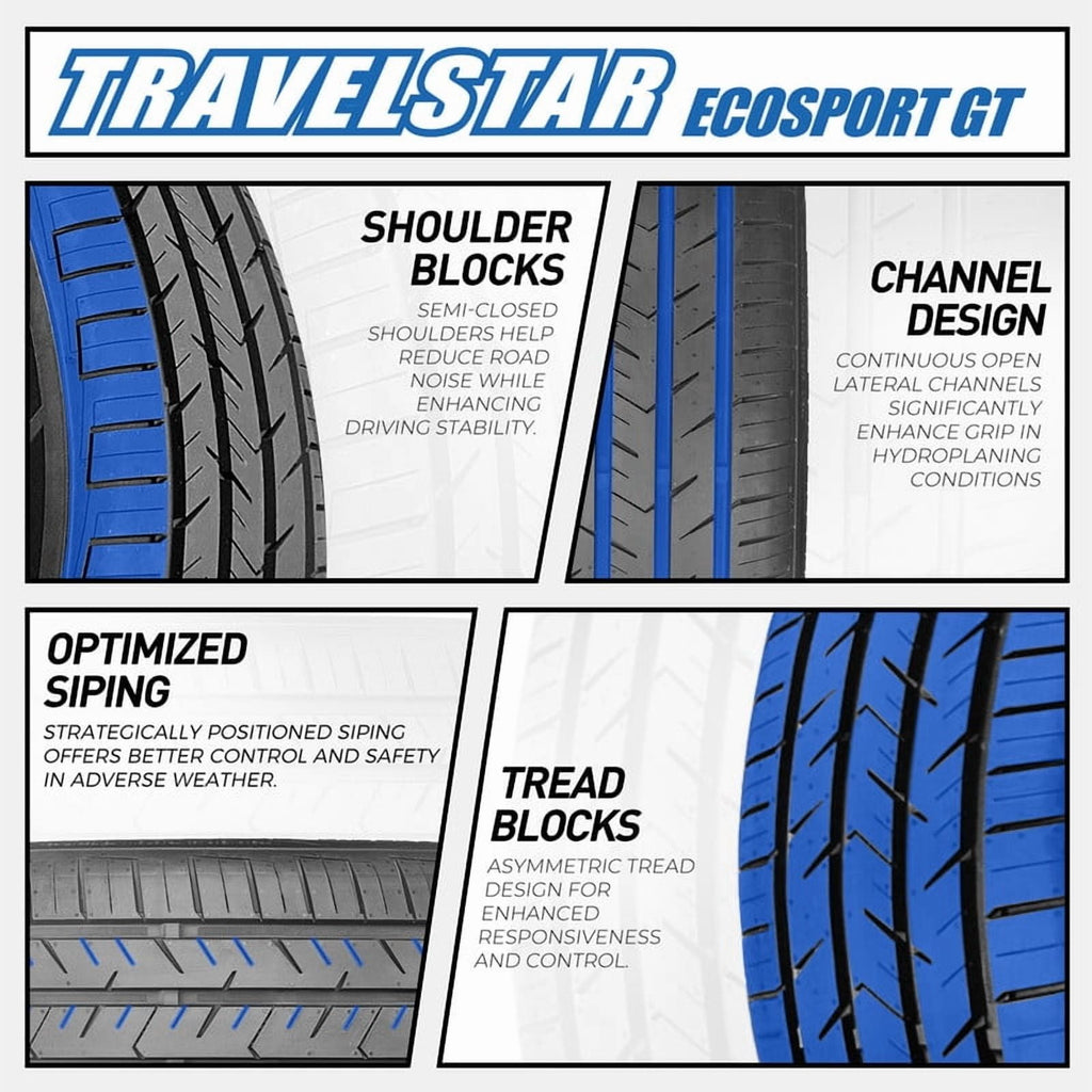 Travelstar Ecosport GT 255/35ZR20 97W High Performance All Season Passenger Tire 255/35/20(Tire Only)