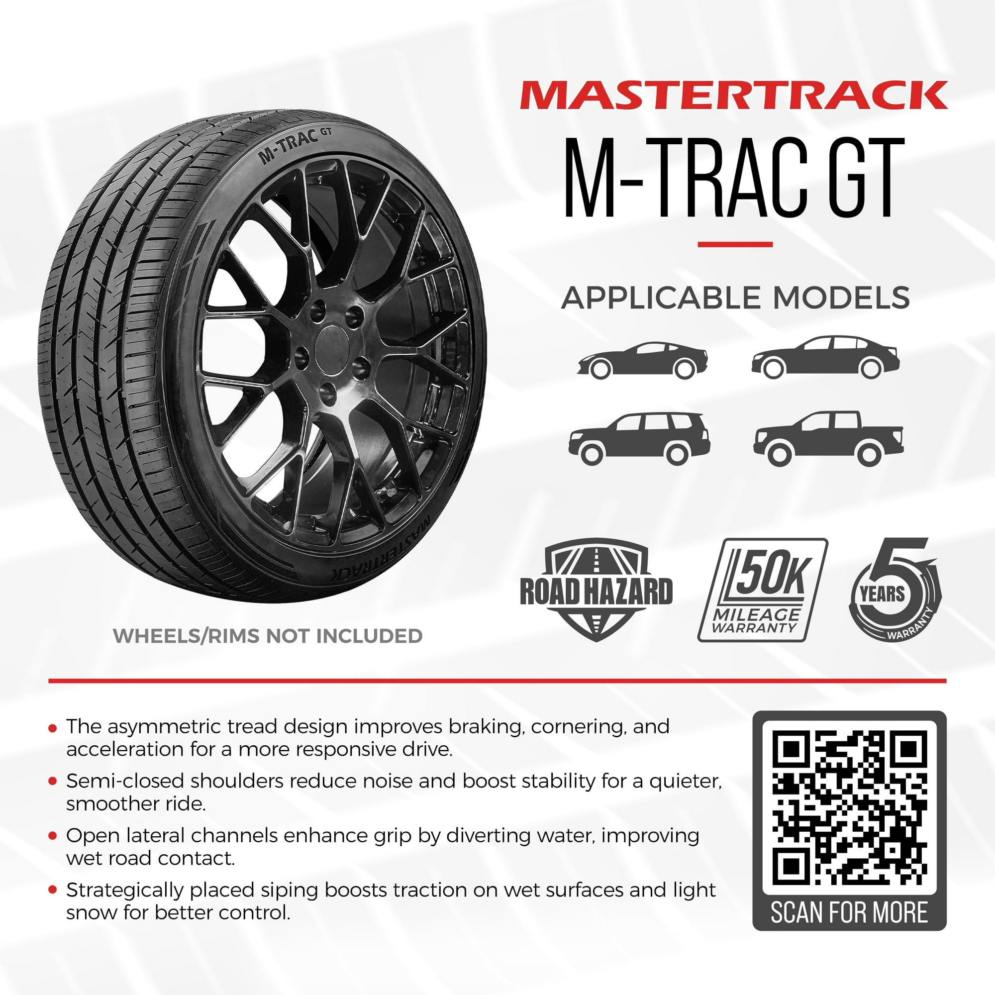 Mastertrack M-TRAC GT High Performance 265/45ZR20 104W A/S Passenger Tire 265/45/20 (Tire Only)
