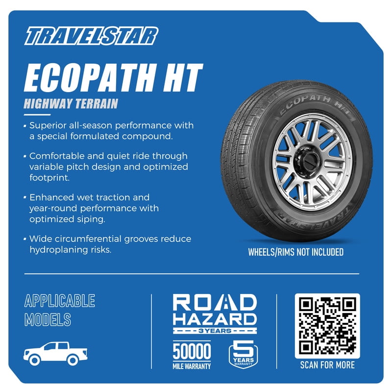Travelstar Ecopath HT LT265/75R16 LT265/75/16 10 Ply Load Range E 123/120R Highway Light Truck Tire(No Rim)