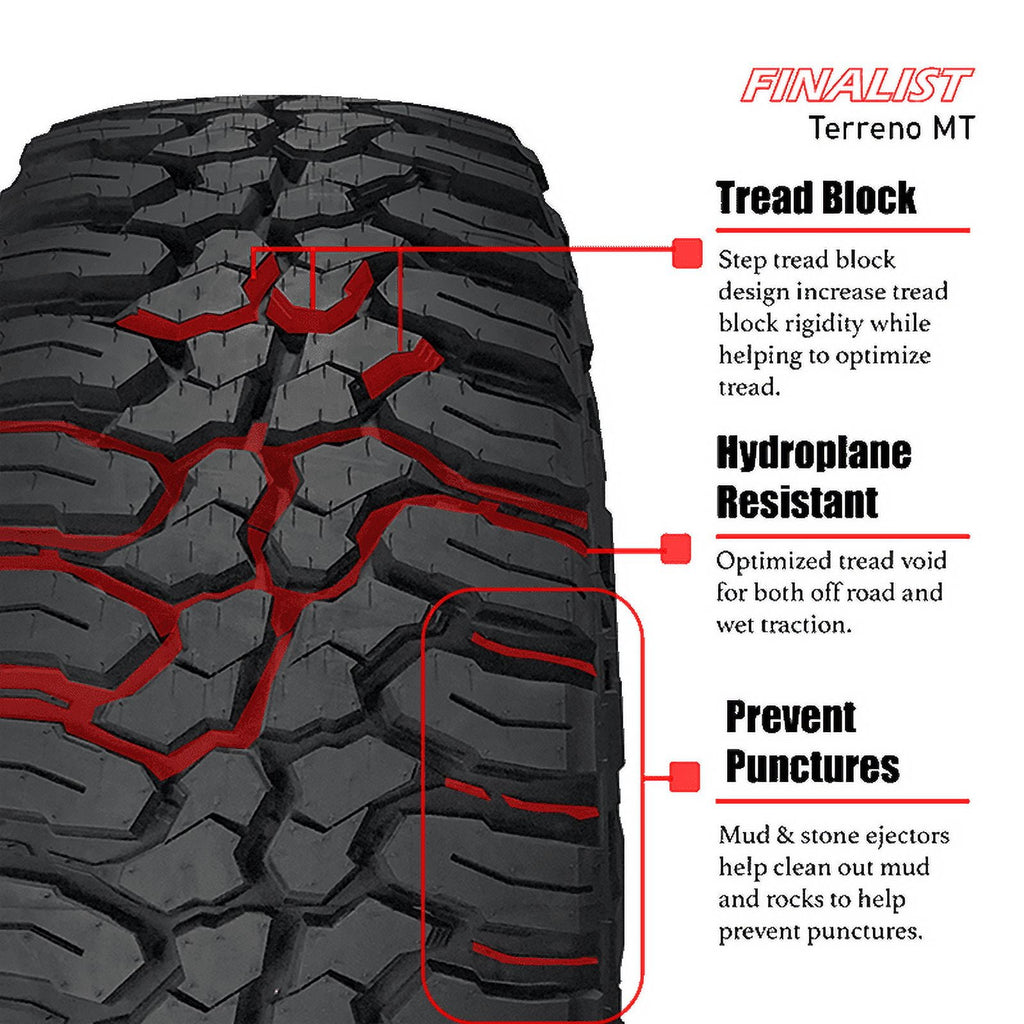 Finalist Terreno M/T LT 33X12.50R22 10 Ply 109Q Load Range E SUV Mud Terrain Tire 33/12.50/22 MT (Tire Only)