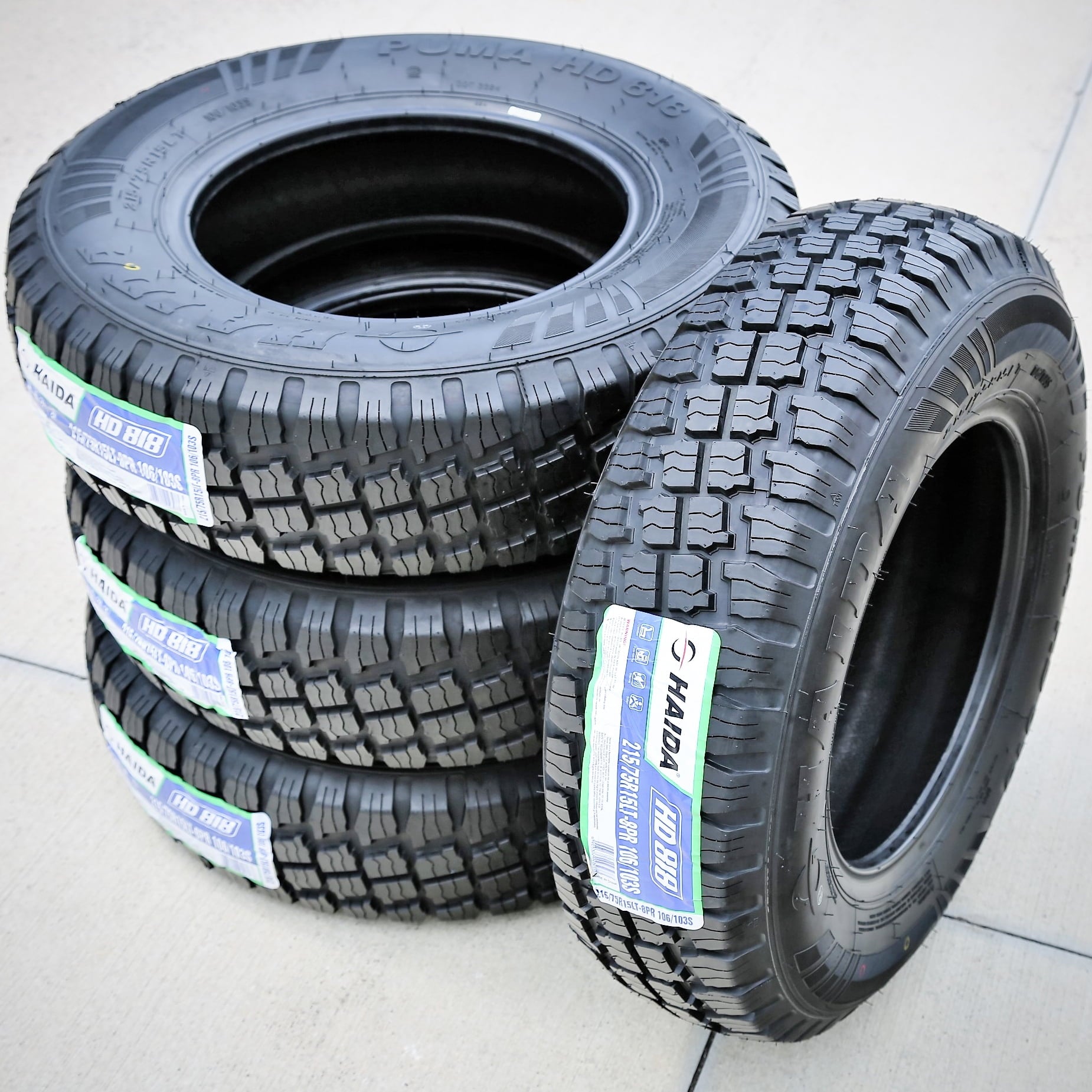 Haida Puma HD818 LT 215/75R15 Load D 8 Ply MT M/T Mud Tire Fits: 1995 Jeep Wrangler Rio Grande, 1997-2001 Jeep Wrangler Sport