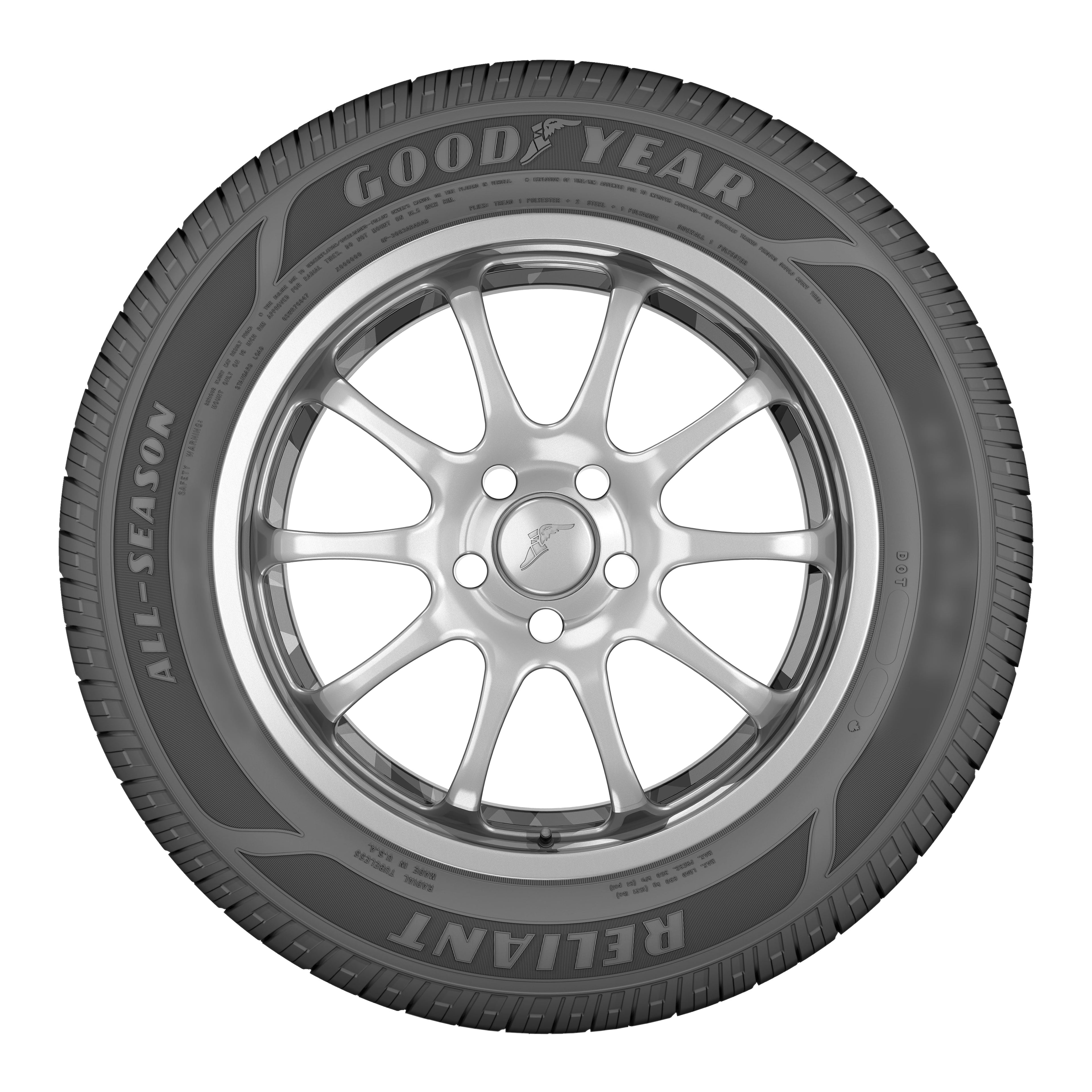 Goodyear Reliant All-Season 225/50R18 95V All-Season Tire Fits: 2008-12 Chevrolet Malibu LTZ, 2019-23 Honda HR-V EX-L