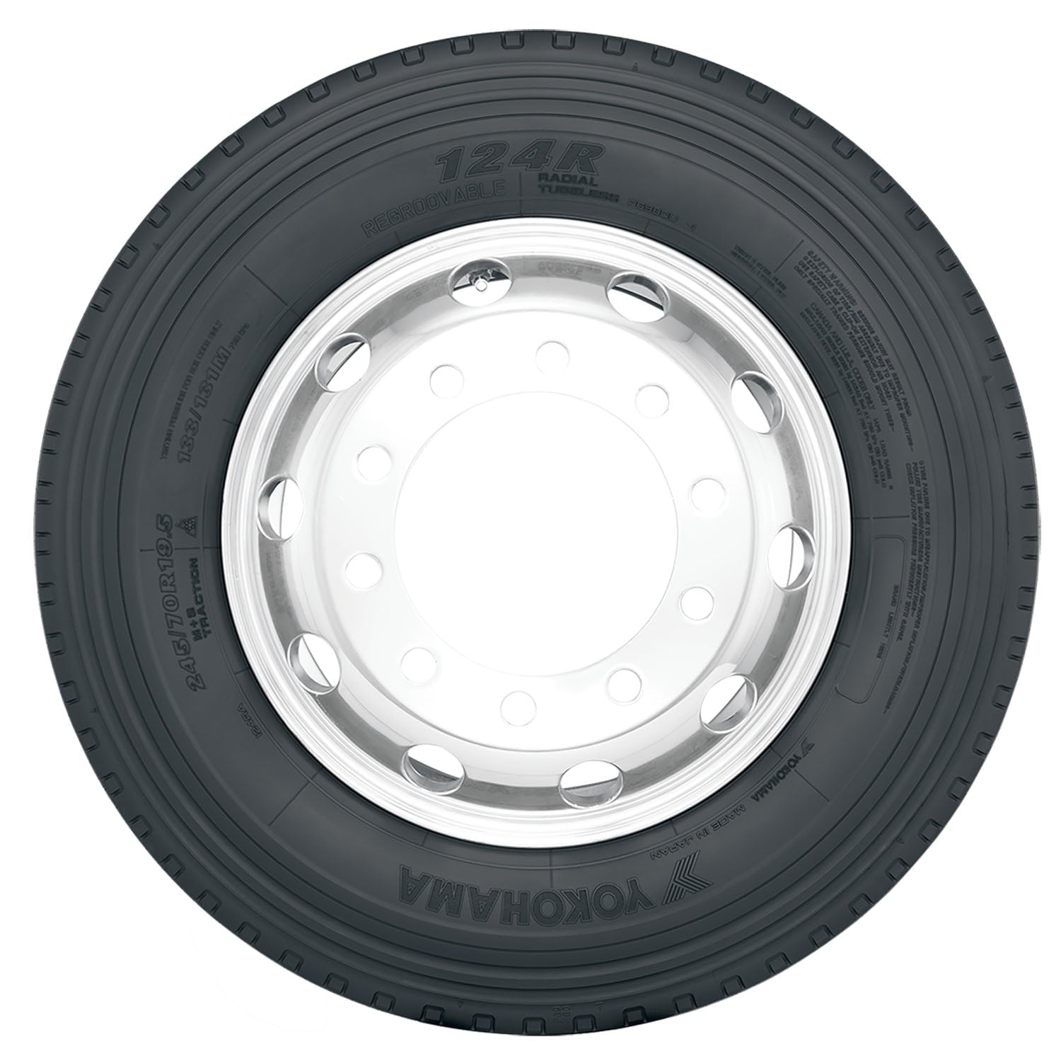 Yokohama 124R 285/70R19.5 146/144M H Commercial Tire
