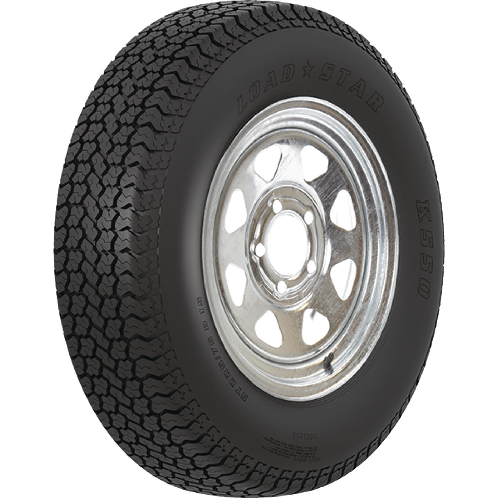 Loadstar Bias Tire and Wheel (Rim) Assembly ST215/75D-14 5 Hole C Ply