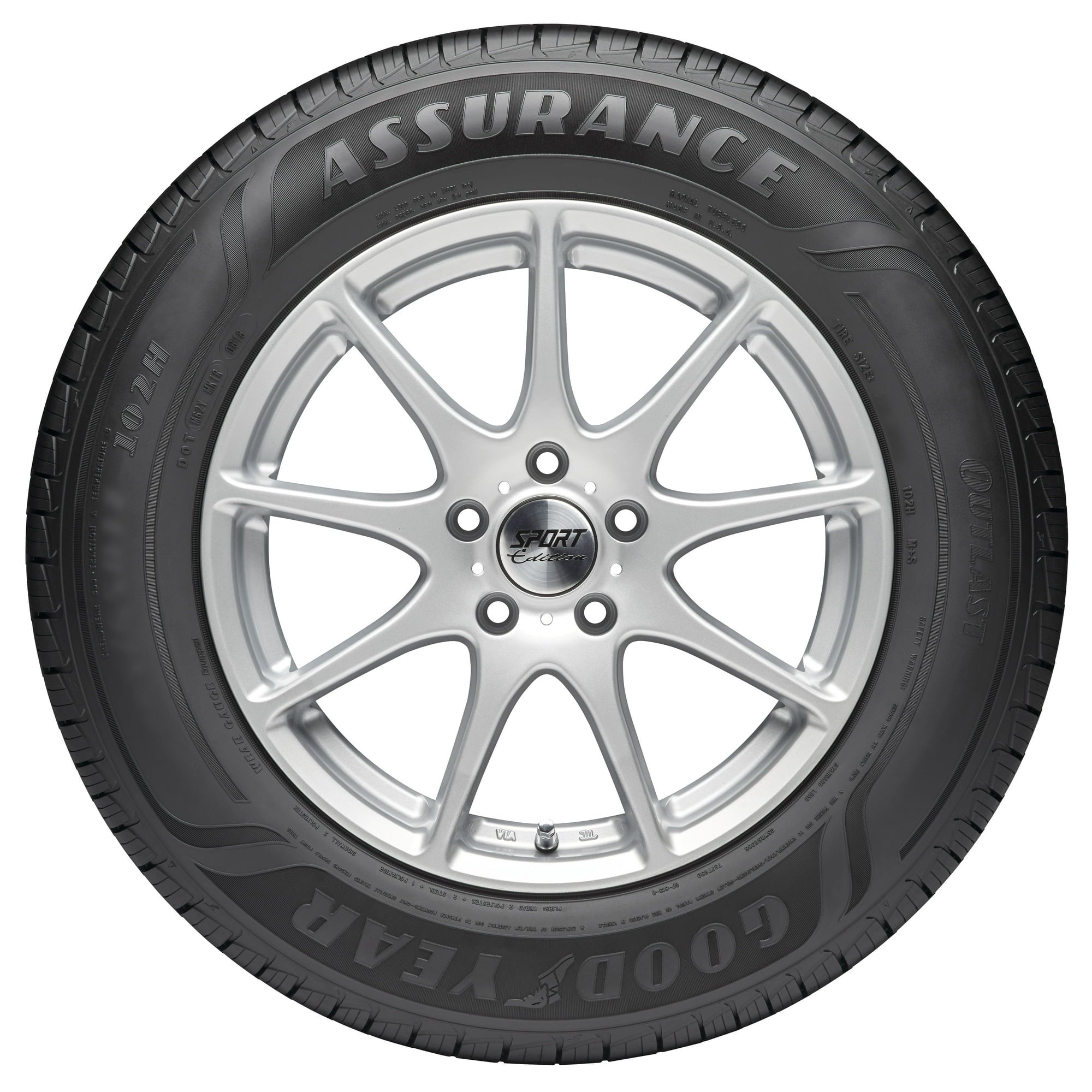 Goodyear Assurance Outlast 235/55R18 100V All-Season Tire Fits: 2010-16 Chevrolet Equinox LTZ, 2017 Chevrolet Equinox LT