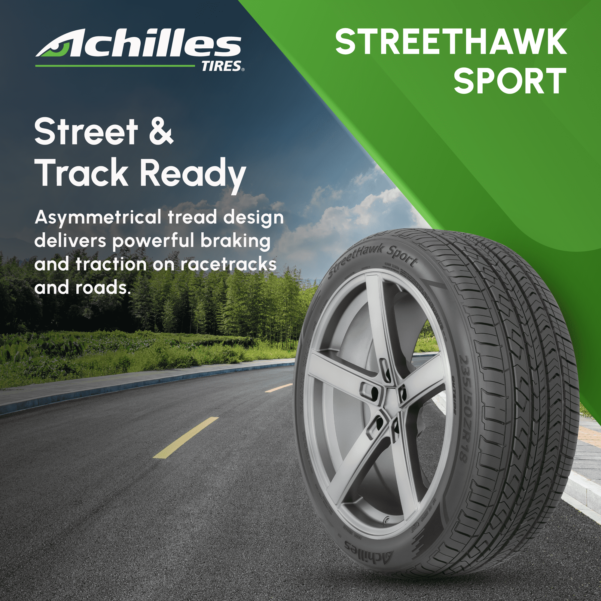 Achilles Street Hawk Sport UHP 225/50ZR18 99W XL Passenger Tire