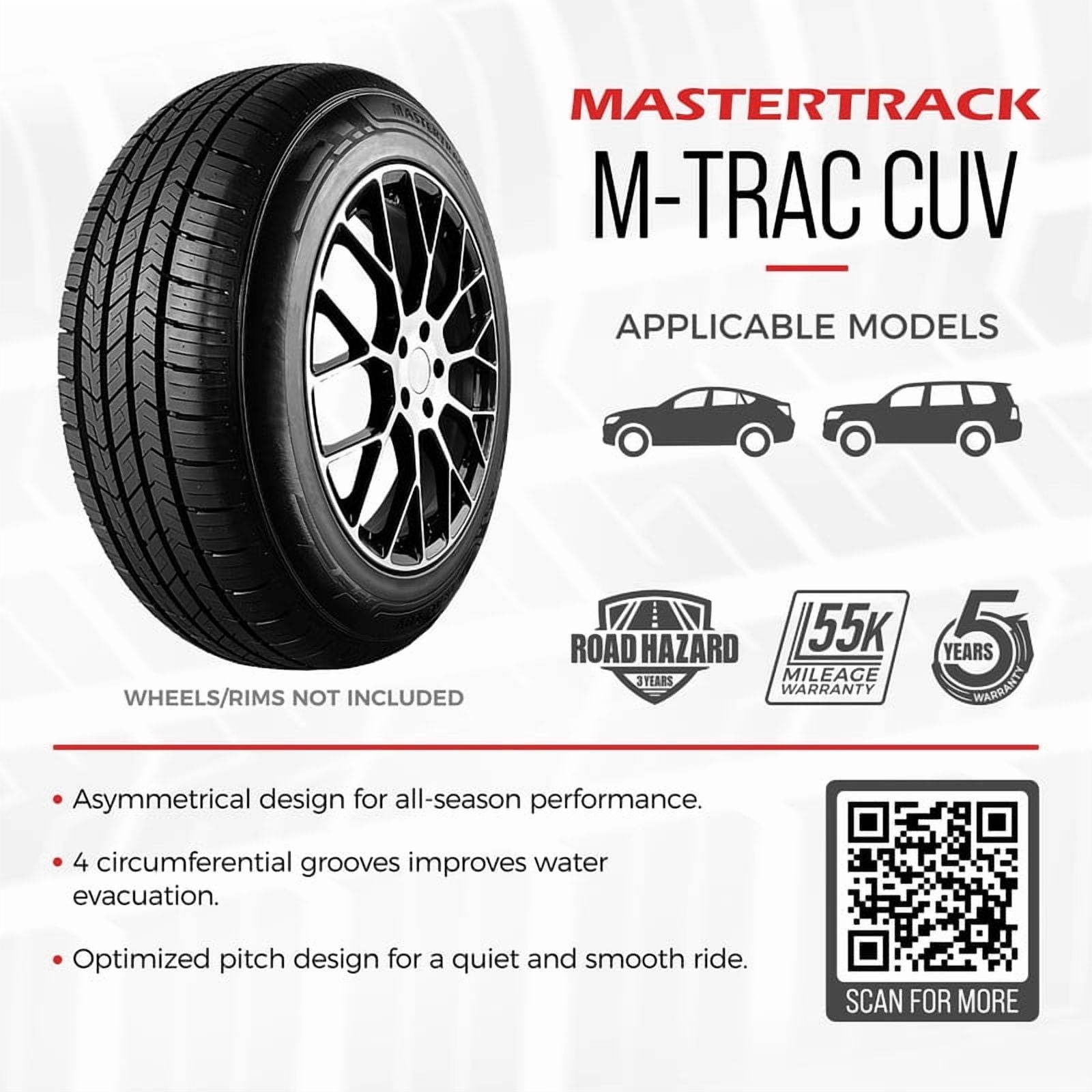 Mastertrack M-TRAC CUV All Season 225/60R17 99H Crossover CUV/SUV Tire 225/60/17(Tire Only)
