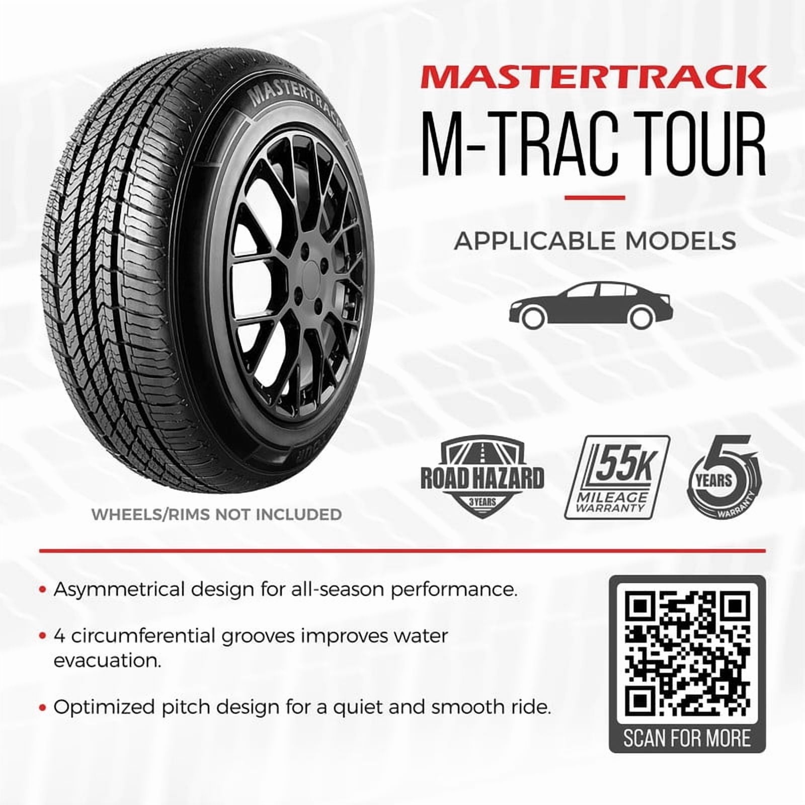 Mastertrack M-TRAC TOUR 235/55R17 99H All Season High Performance Passenger Tire 235/55/17 (Tire Only)