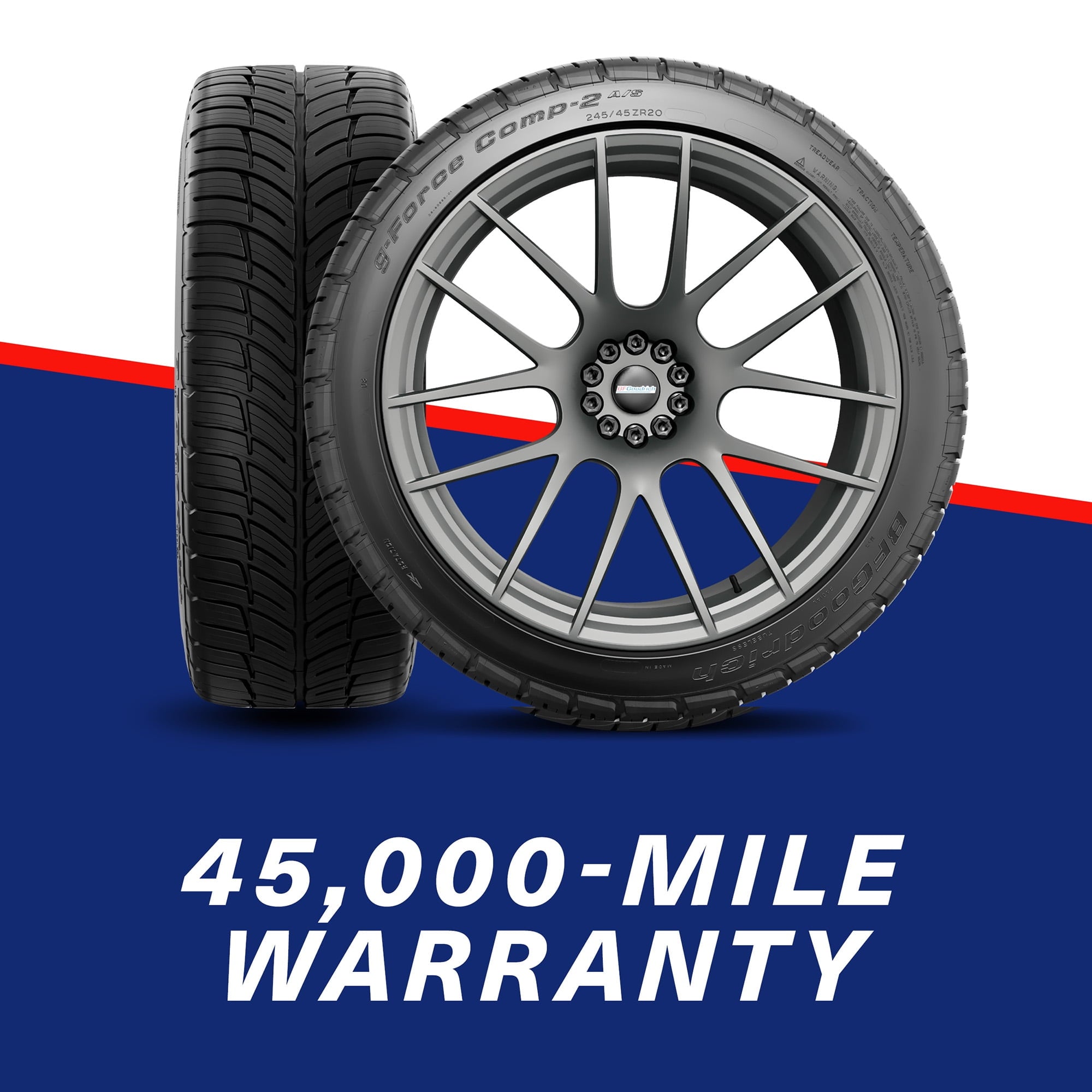 BFGoodrich g-Force COMP-2 A/S+ All Season 245/50R19 105W XL Passenger Tire Fits: 2018-19 BMW X3 M40i, 2022-23 BMW X3 M40i
