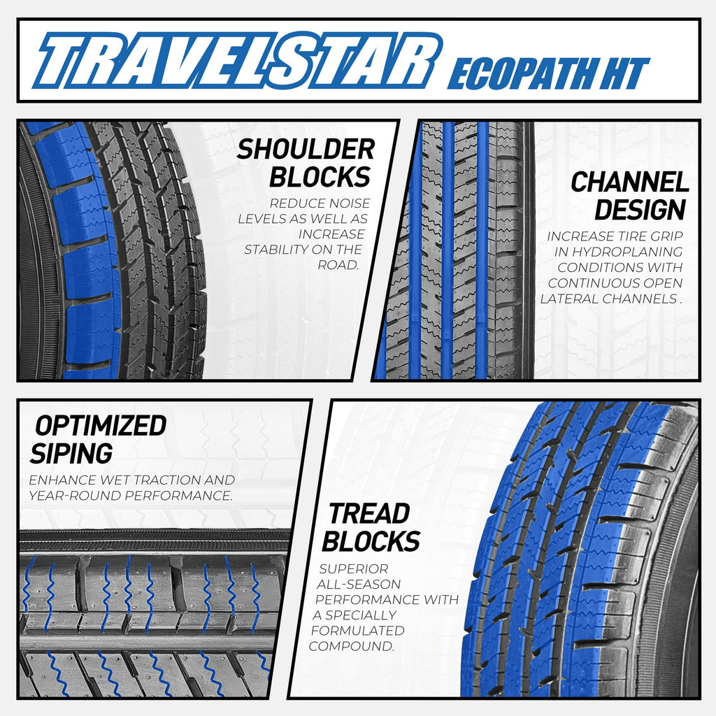 Travelstar EcoPath H/T 245/65R17 111H High Performance All Season Highway Terrain SUV Tire 245/65/17(Tire Only)