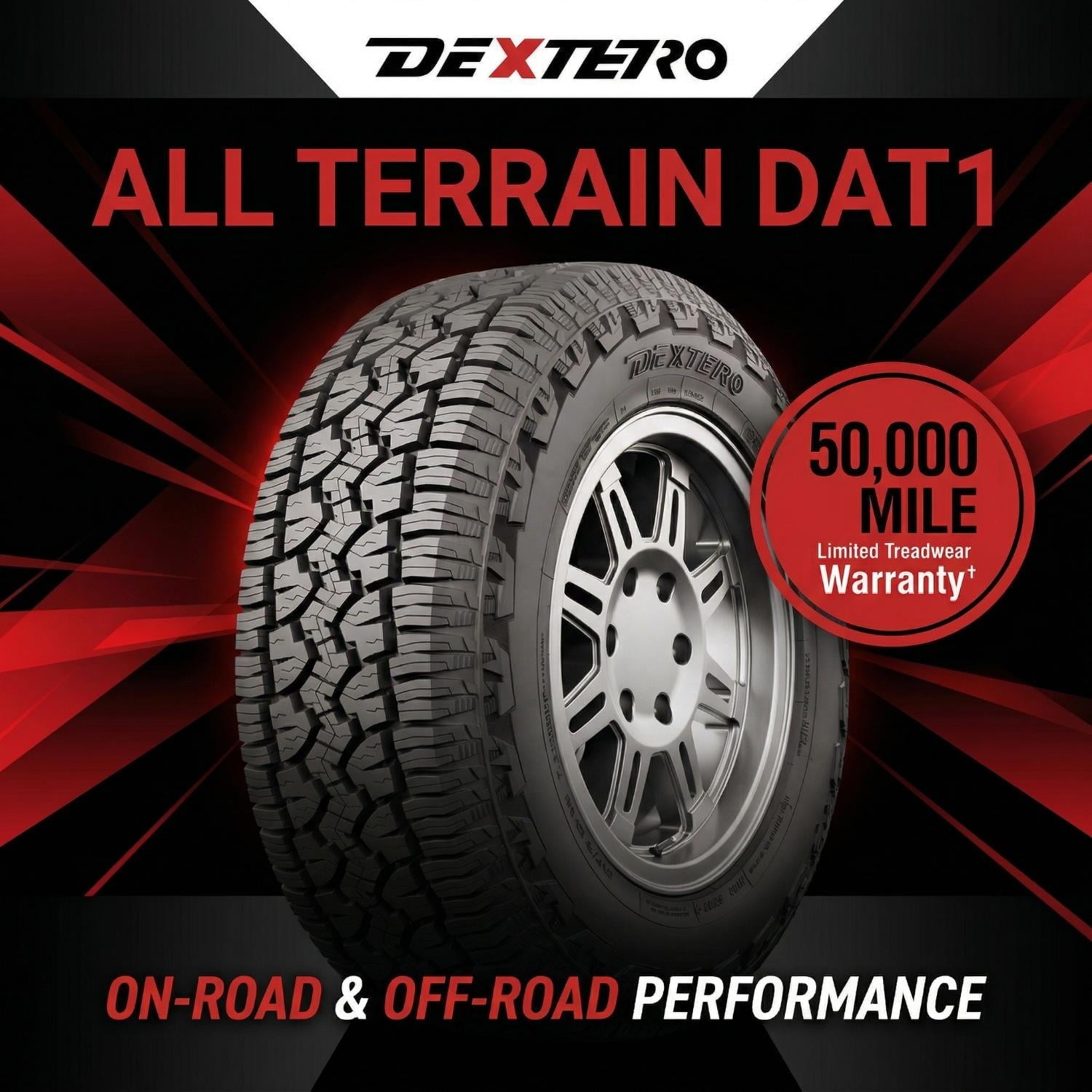 Dextero DAT1 All Terrain 245/75R16 109T All Season Tires, Fits 2007-08 Toyota Tundra Limited, SUV
