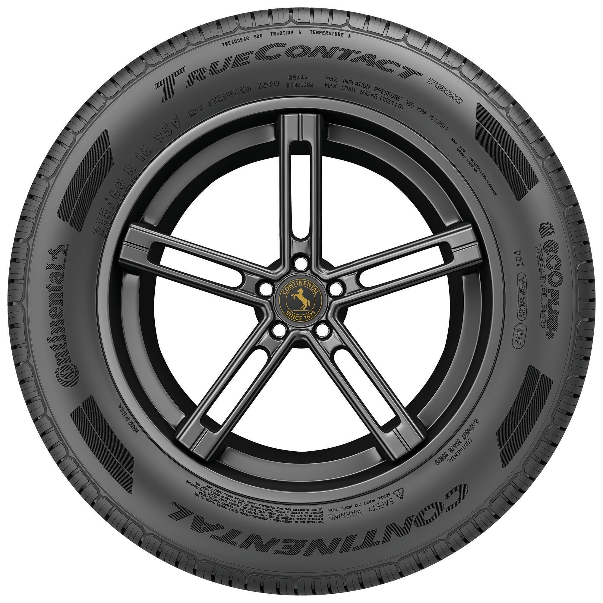 Continental TrueContact Tour All Season 225/50R18 95T Passenger Tire
