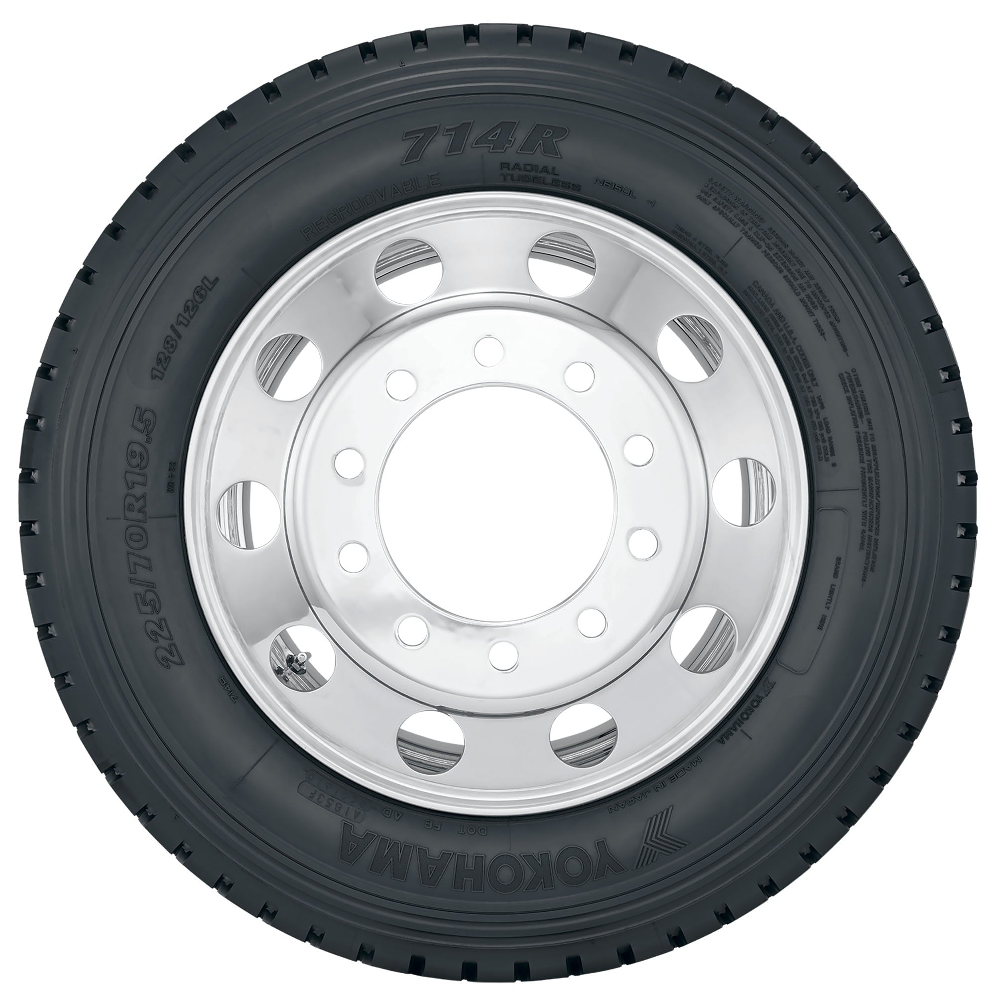 Yokohama 714R 225/70R19.5 128L G Commercial Tire
