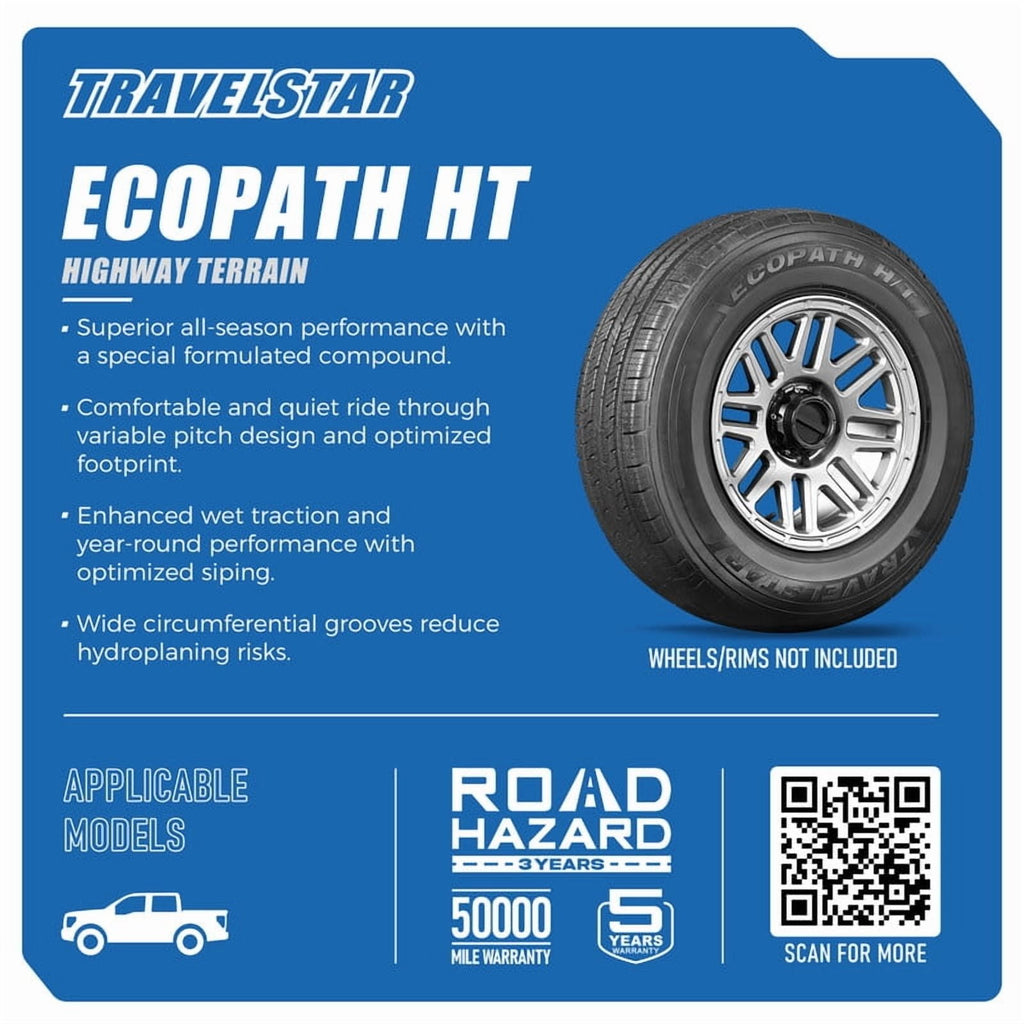 Travelstar EcoPath H/T LT215/85R16 115R Load Range E 10 Ply Highway Terrain All Season SUV Light Truck Tire 215/85/16(Tire Only)