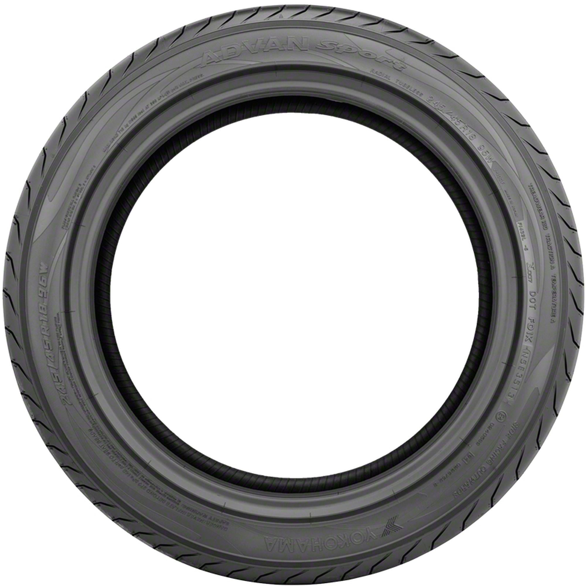 Yokohama ADVAN Sport V103 245/45R18 96W Passenger Tire Fits: 2016-23 Chevrolet Malibu LT, 2017-19 Mercedes-Benz E300 4Matic