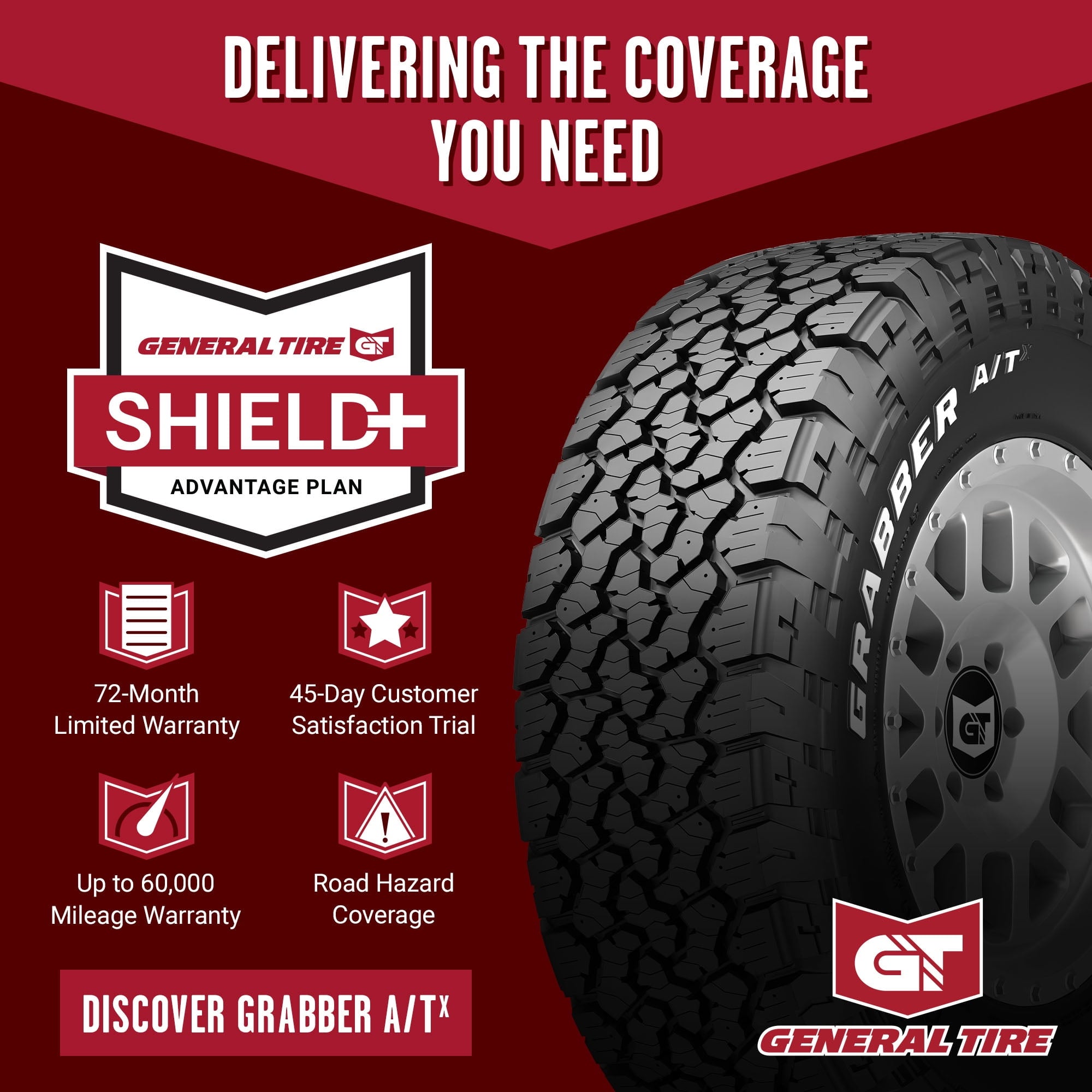 General Grabber A/T X All Terrain LT285/55R20 117/114T D Light Truck Tire