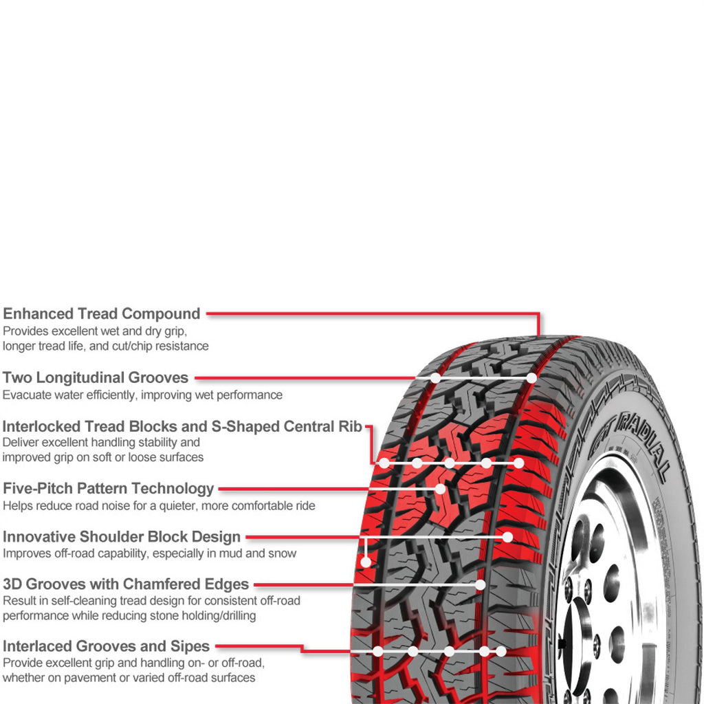 GT Radial Adventuro AT3 All-Terrain Tire P265/70R17 113T