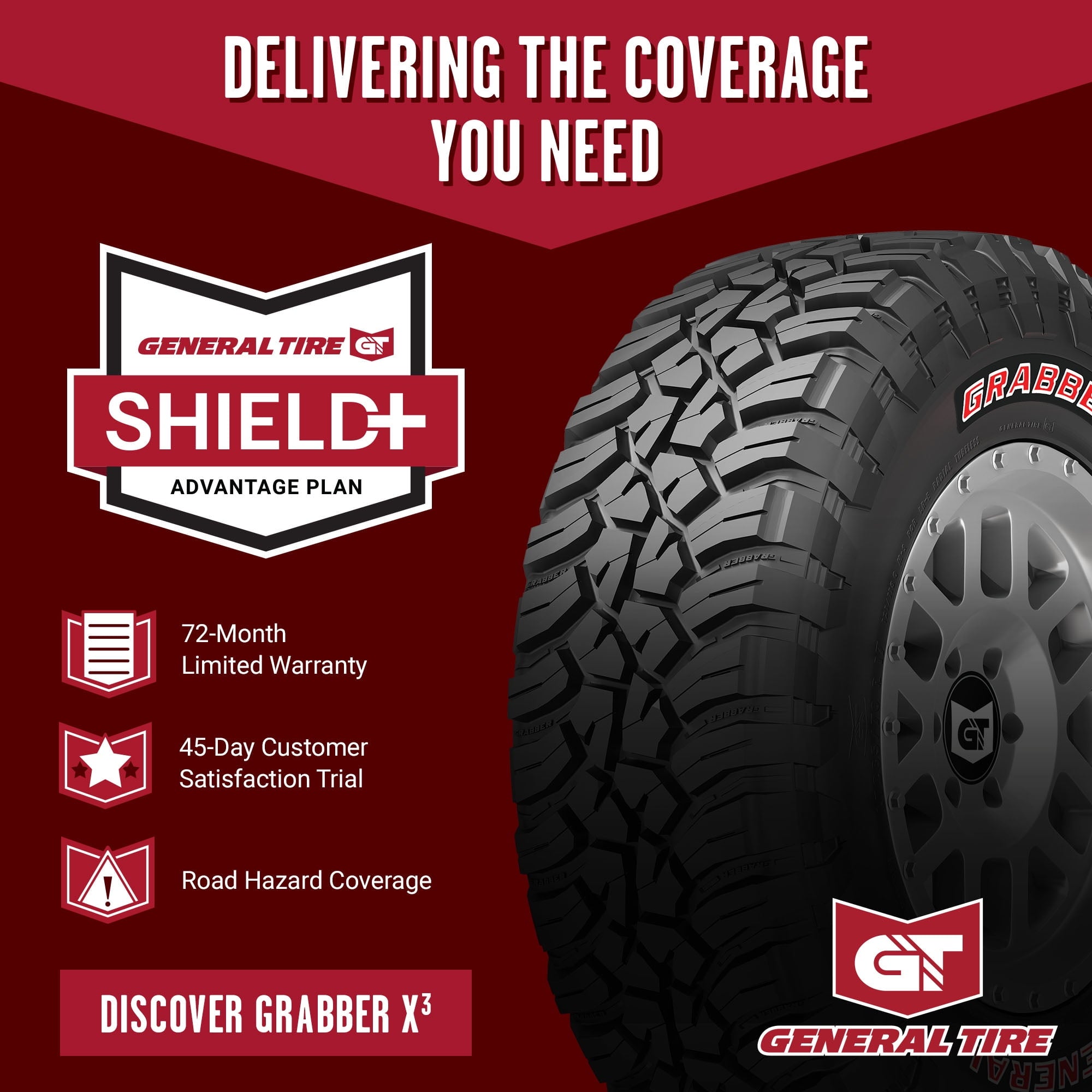 General Grabber X3 Mud Terrain LT33X12.50R15 108Q C Light Truck Tire