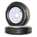 eCustomrim 2-Pack Trailer Tire Rim ST175/80R13 Load C 13 Inch 5 Lug White Wheel