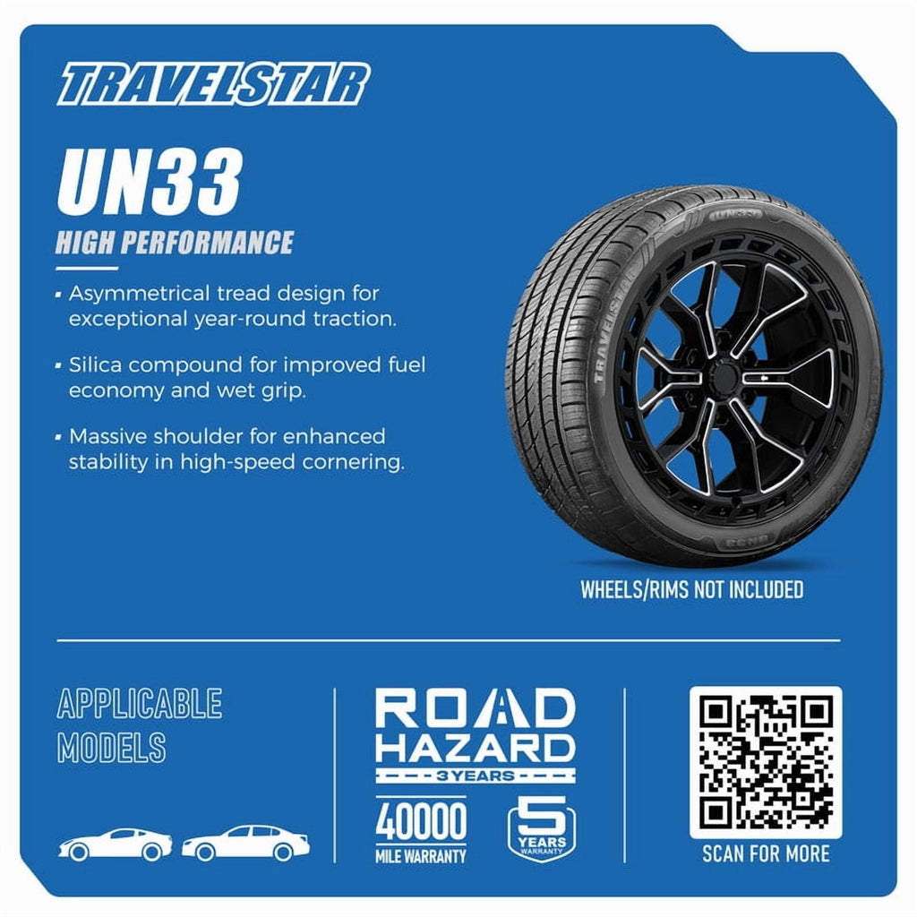 Travelstar UN33 235/55R18 100V High Performance All Season Passenger Tire 235/55/18(Tire Only)