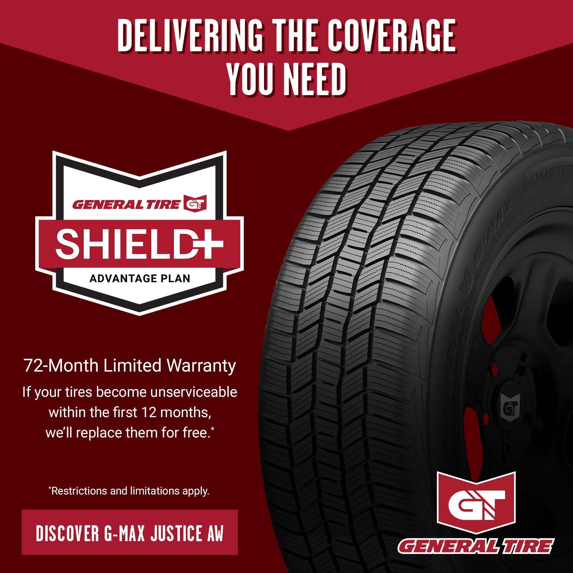 General G-MAX Justice AW All Weather 275/55R20 113V Passenger Tire