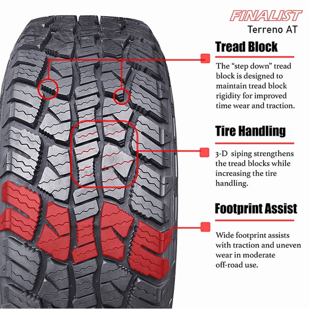 Finalist Terreno A/T LT245/75R16 10 Ply 120S Load Range E SUV Light Truck All Season All Terrain Tire 245/75/16 (Tire Only)