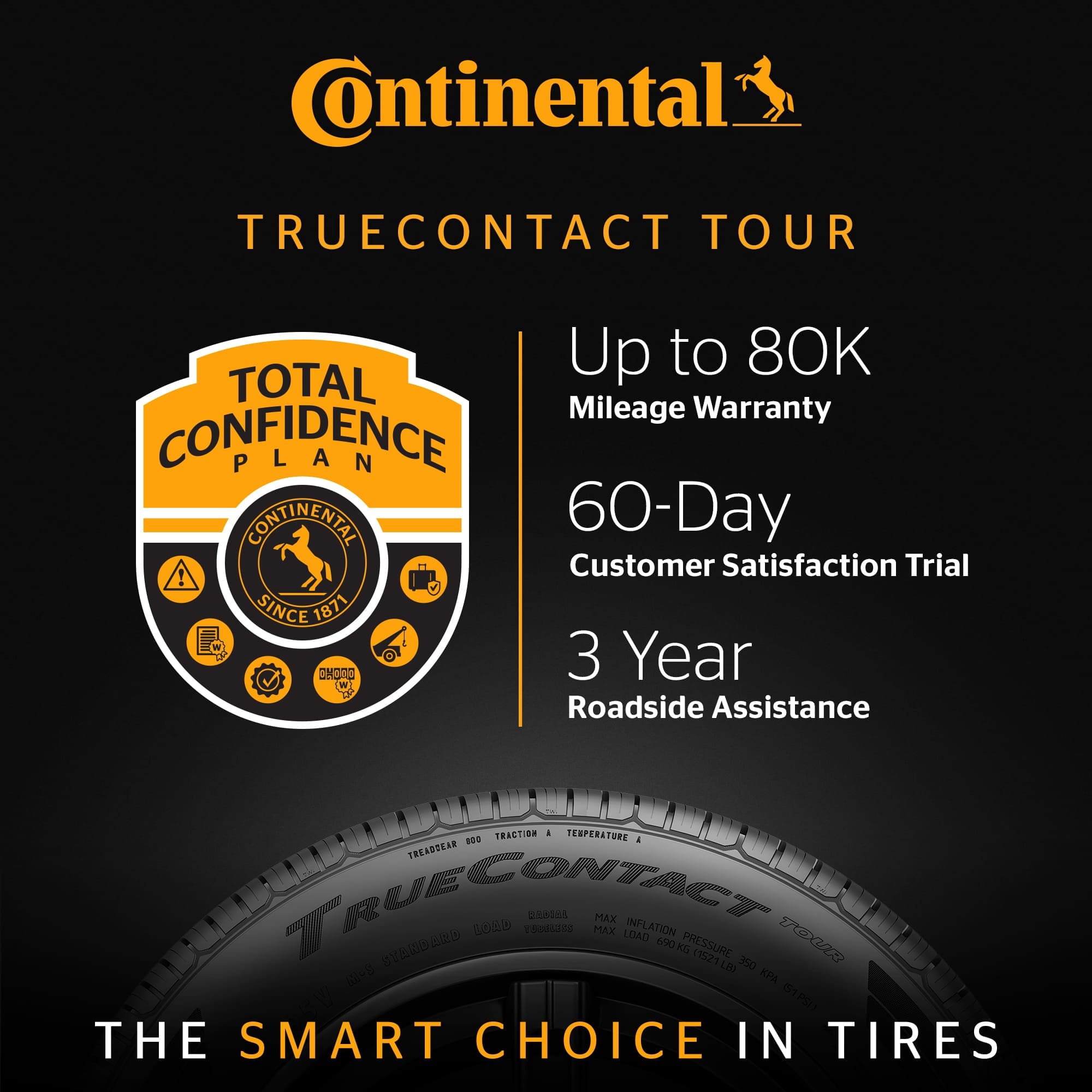 Continental TrueContact Tour All Season 215/55R17 94H Passenger Tire